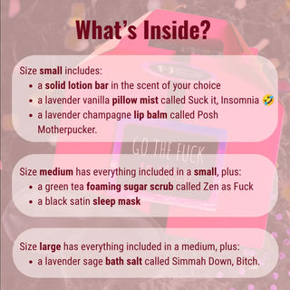 Our insomnia sleep gift box includes six luscious all-natural products when you select the large option.