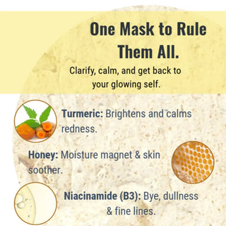 This turmeric face mask with turmeric, honey and niacinamide will brighten, soothe and soften skin.